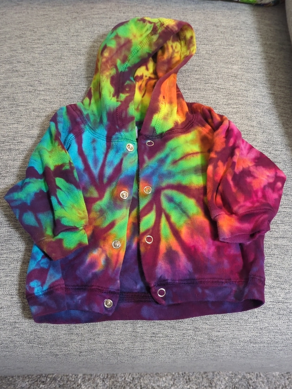 Baby Tie-Dye Snap Hoodie Jacket, 0-6 Month
